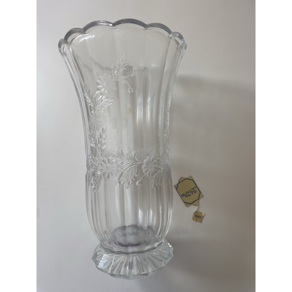 Vintage German Lead Crystal Vase 9" Laurel Phonix Bleikristall 24% PbO